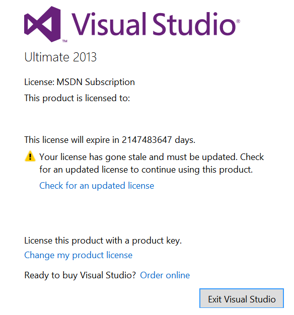 Visual Studio License Expired Not What You Want To See Just Before Boarding A Flight Tim Anderson S It Writing