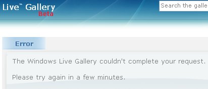 Live gallery reporting an error