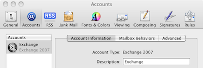 Configuring Snow Leopard Mail to use Exchange Configuring Snow Leopard Mail to use Exchange